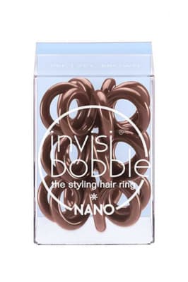 Invisibobble NANO Pretzel Brown - Invisibobble NANO резинка для волос коричневая, 3 шт